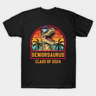 Class of 2024 Senior Gifts Funny Seniorsaurus Seniors 2024 T-Shirt